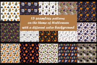 13 Seamless Patterns on Halloween
