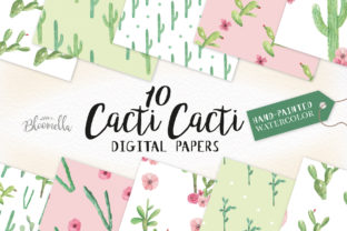 Cacti Watercolour Patterns for Creative Projects