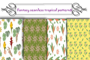 Fantasy Seamless Tropical Patterns, Vector Background