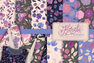 Flora 25 – Purple Seamless Patterns