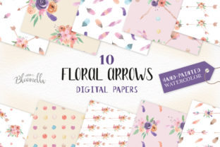 Flower Jars Digital Papers Watercolor Floral Jar Patterns – Hand Painted