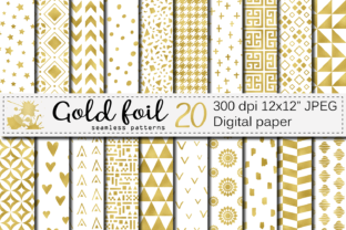 Gold Foil Seamless Geometric Patterns