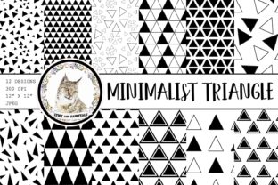 Minimalist Black White Triangle Patterns