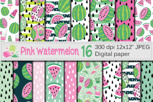 Pink Watermelon Seamless Patterns