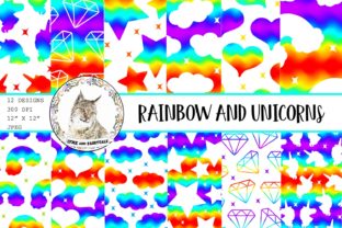 Rainbow and Unicorns Paper Patterns: A Versatile Digital Asset for Creative Professionals and Educators