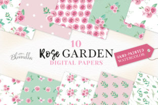 Rose Garden Pink Seamless Patterns Set
