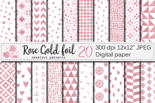 Rose Gold Foil Seamless Geometric Patterns