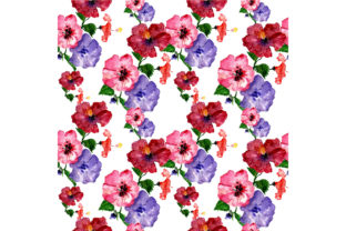 Seamless Patterns with Summer Flowers