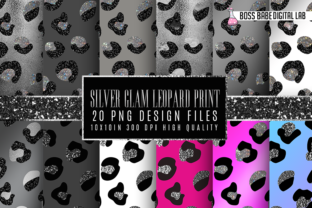 Silver Glam Leopard Print Patterns: High-Resolution Digital Design Assets for Modern Creatives