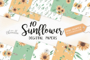 Sunflower Watercolor Seamless Patterns