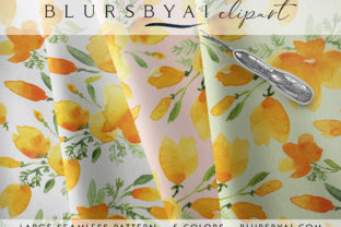 Watercolor California Poppies Patterns